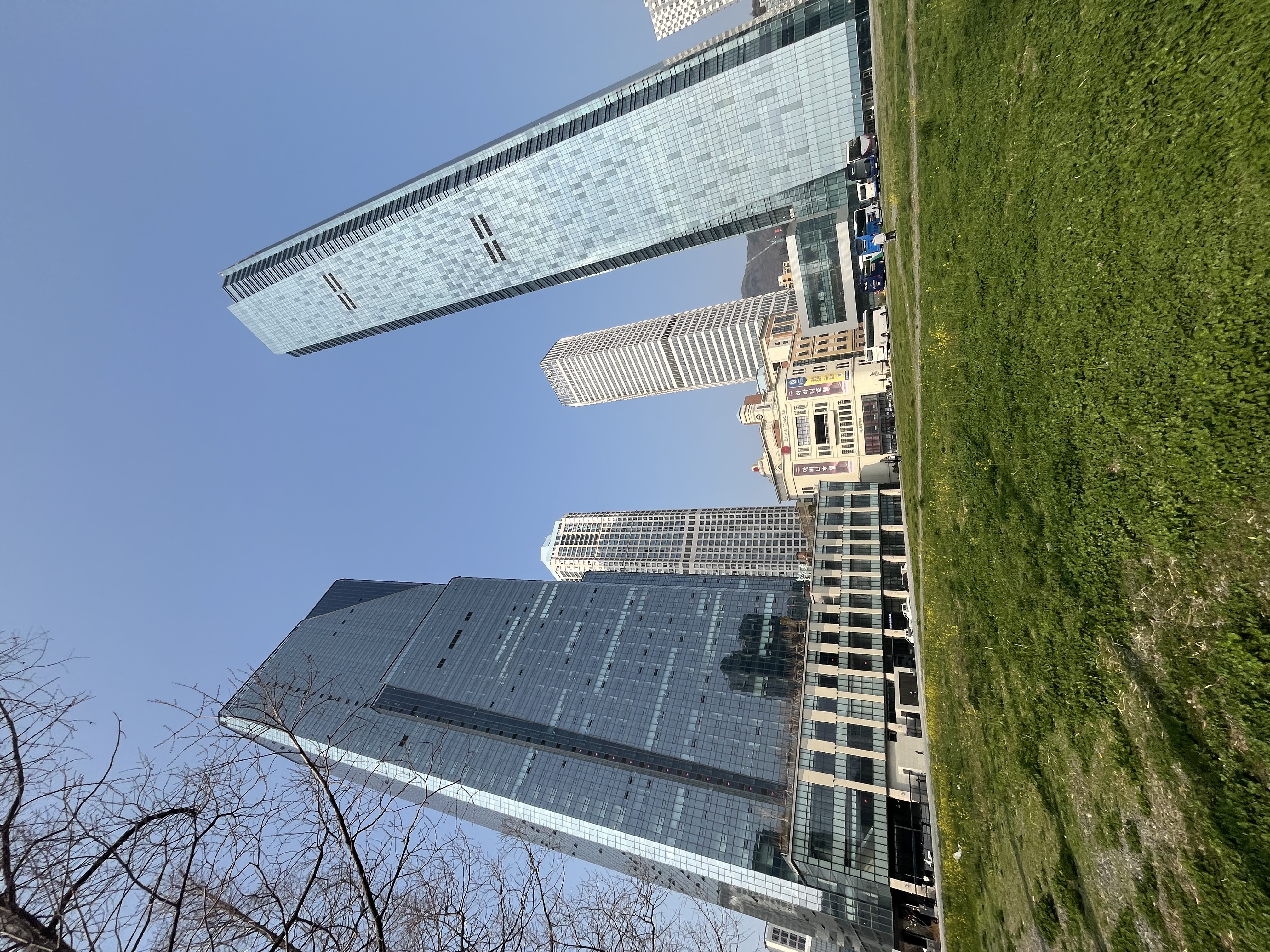 BIFC towers with green landscape in Busan financial district
