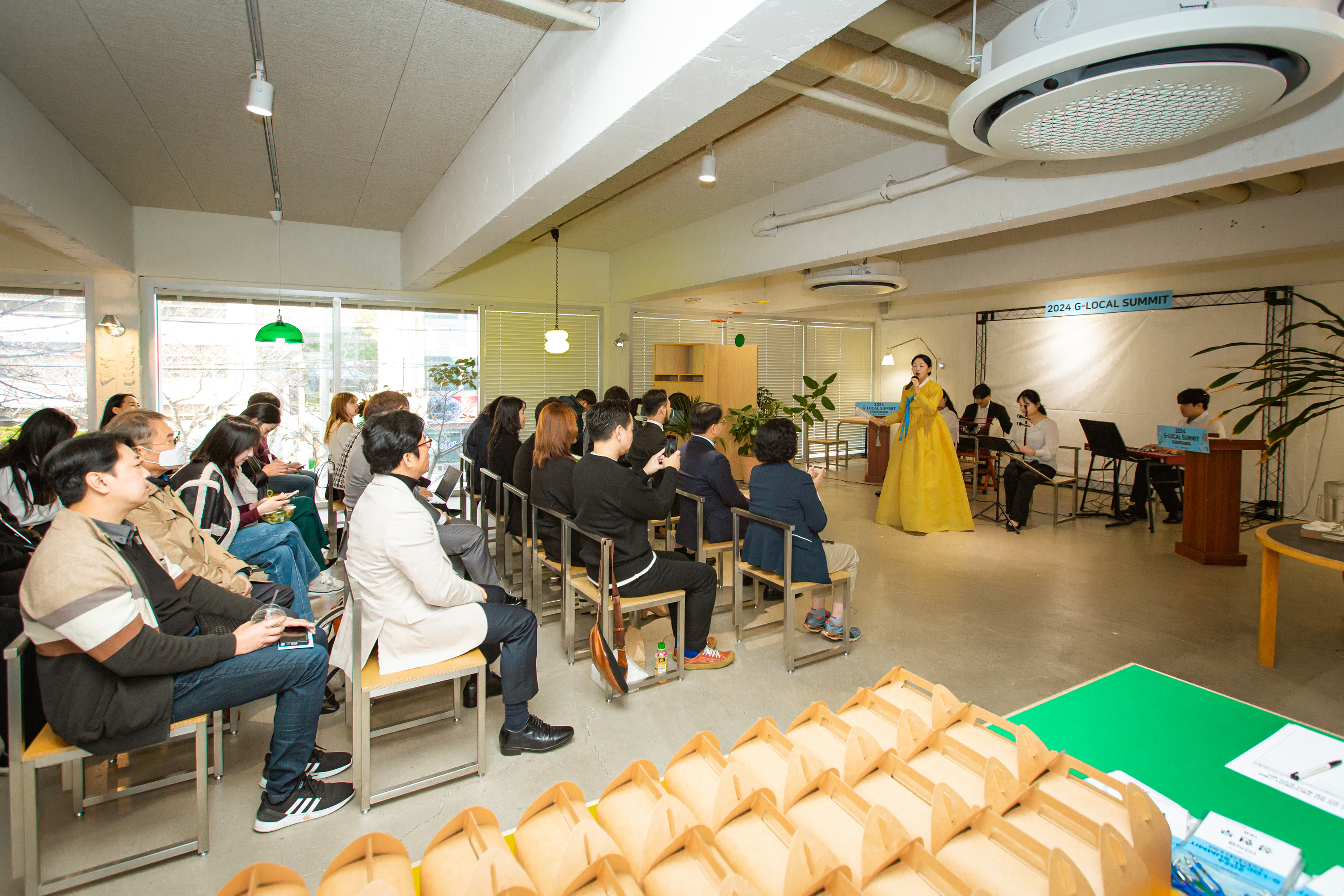 Local creator community event with audience and presenter